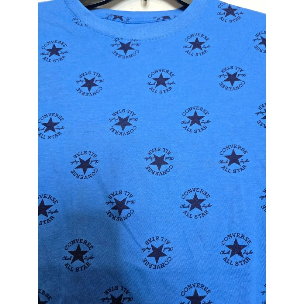 NWT Converse Renew Boys Blue Slushy All Star Logo Graphic T-Shirt Size M